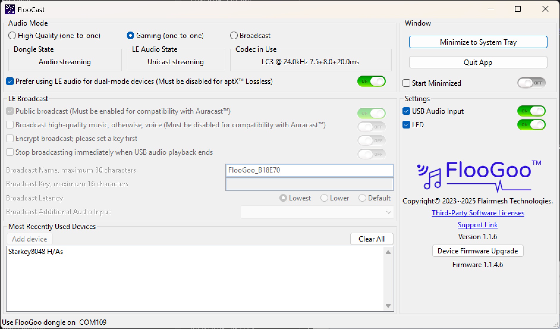 FMA121 streams low-latency LC3 audio to Starkey Edge AI